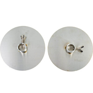 2x S/S Spit Roast Souvlaki Gyros Disc/Plate - 22mm Round Collar - Flaming Coals