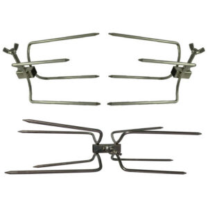 Rotisserie Prong Kit for Cooking 2 Chickens - 10mm Square - Flaming Coals
