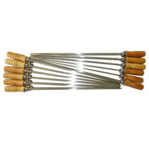 Cyprus Spit Roast Skewers - Set of 12 (Stainless Steel) - 5mm - Flaming Coals