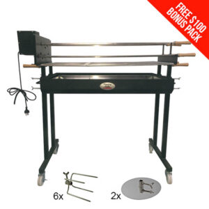 Flaming Coals Extra Large Cyprus Spit with 5 Premium Skewers