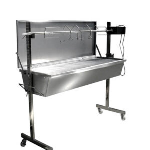 Stainless Steel Warrior Spit Roaster - 60kg Capacity | Flaming Coals