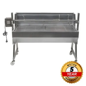1200 Stainless Steel Spartan Spit Roaster | Flaming Coals